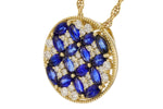 Allison Kaufman Sapphire & Diamond Necklace in 14K Yellow Gold, 1.95 ctw, alternate view