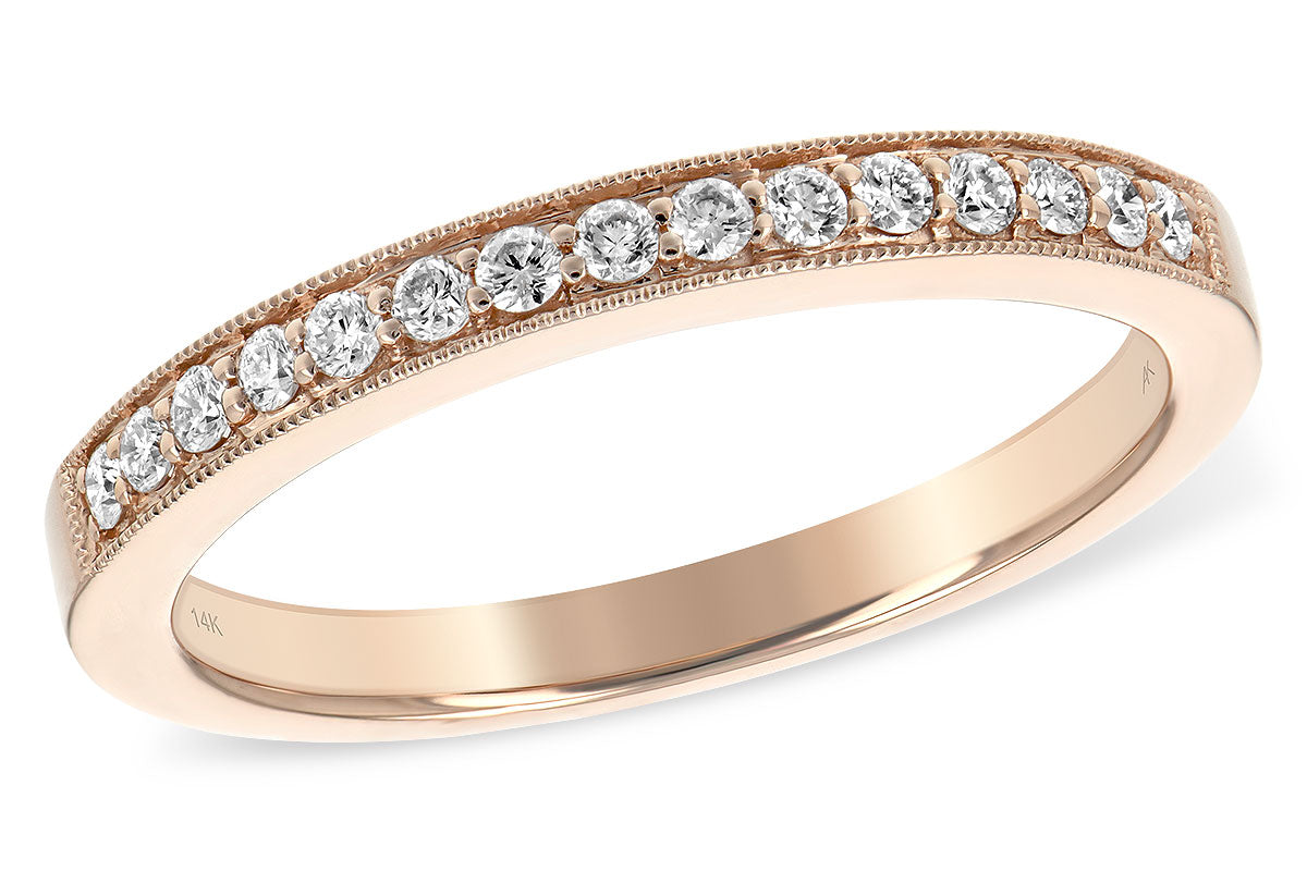 Allison Kaufman Diamond Wedding Band in 14K Rose Gold, 0.19 ctw (W1744)
