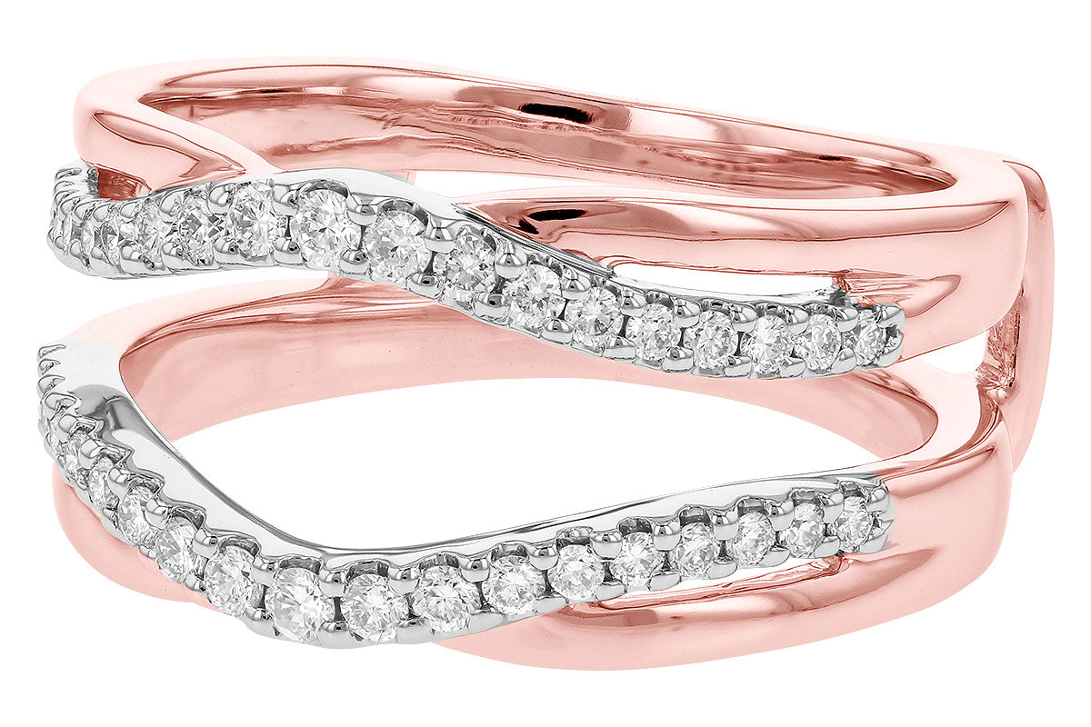 Allison Kaufman Diamond Ring Guard in 14K Rose & White Gold, 0.34 ctw, alternate view