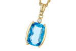 Allison Kaufman Blue Topaz & Diamond Necklace in 14K Yellow Gold, 2.90 ctw
