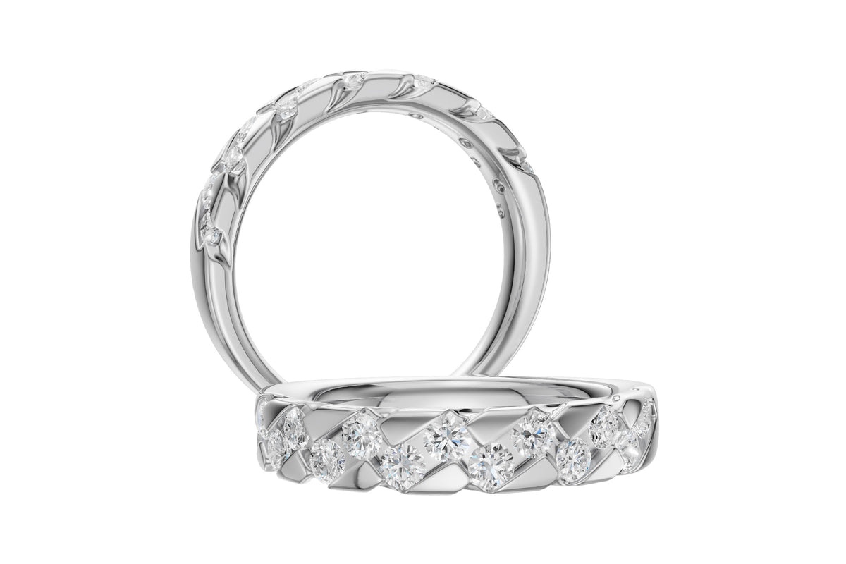 Allison Kaufman Diamond Wedding Band in 14K White Gold, 0.66 ctw, alternate view