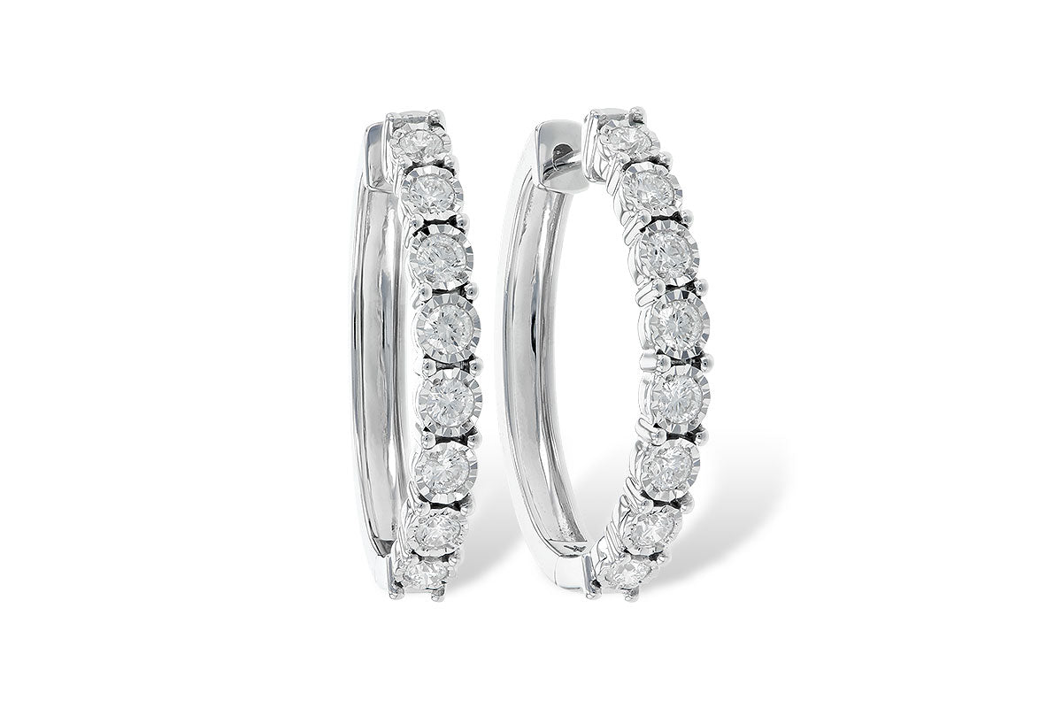 Allison Kaufman Diamond Earrings in 14K White Gold, 1.00 ctw (ER809-1)