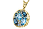 Allison Kaufman Blue Topaz & Diamond Necklace in 14K Yellow Gold, 2.48 ctw, alternate view