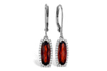 Allison Kaufman Garnet & Diamond Earrings in 14K White Gold, 2.25 ctw