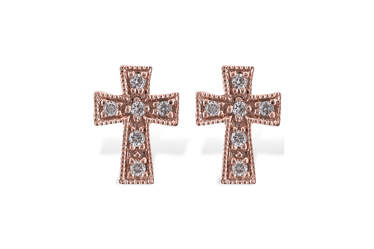 Allison Kaufman Diamond Earrings in 14K Rose Gold, 0.06 ctw