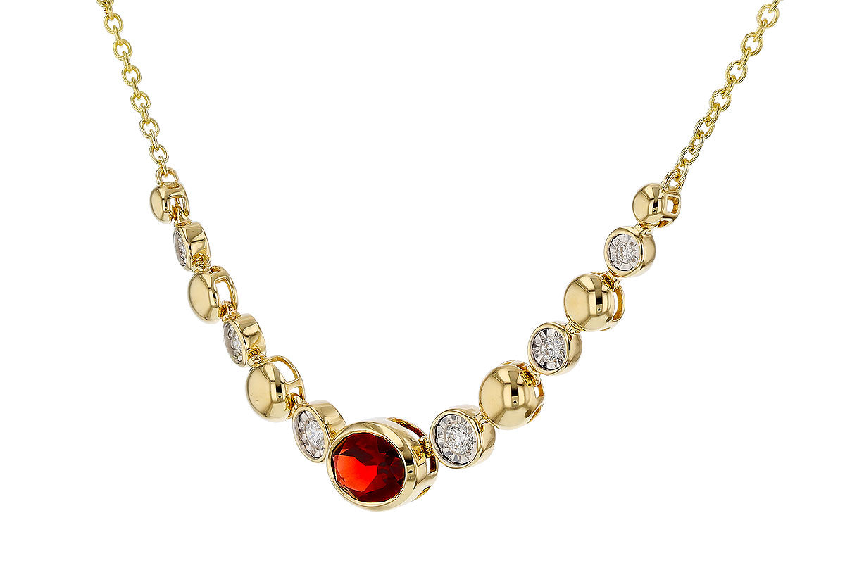Allison Kaufman Garnet & Diamond Necklace in 14K Yellow Gold, 1.00 ctw, alternate view