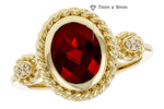 Allison Kaufman Garnet & Diamond Ring in 14K Yellow Gold, 2.12 ctw, alternate view