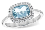 Allison Kaufman Aquamarine & Diamond Ring in 14K White Gold, 1.10 ctw