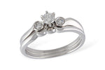 Allison Kaufman Diamond Bridal Set in 14K White Gold, 0.25 ctw (S7975)