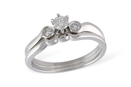 Allison Kaufman Diamond Bridal Set in 14K White Gold, 0.25 ctw (S7975)