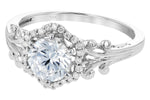 Allison Kaufman Diamond Engagement Ring Semi-Mount in 14K White Gold, 0.09 ctw, alternate view