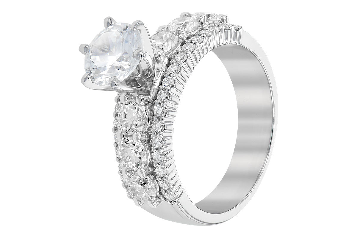 Allison Kaufman Diamond Engagement Ring Semi-Mount in 14K White Gold, 1.55 ctw, alternate view