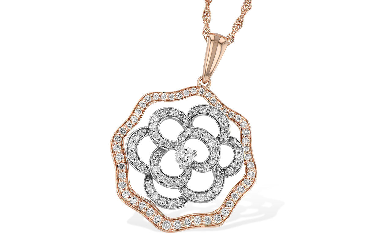 Allison Kaufman Diamond Necklace in 14K Yellow & White Gold, 0.73 ctw (N7813)