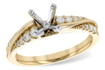 Allison Kaufman Diamond Engagement Ring Semi-Mount in 14K Yellow Gold, 0.24 ctw (L7754)