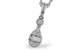 Allison Kaufman Baguette Diamond Necklace in 14K White Gold, 0.14 ctw