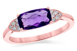 Allison Kaufman Amethyst & Diamond Ring in 14K Rose Gold, 1.18 ctw