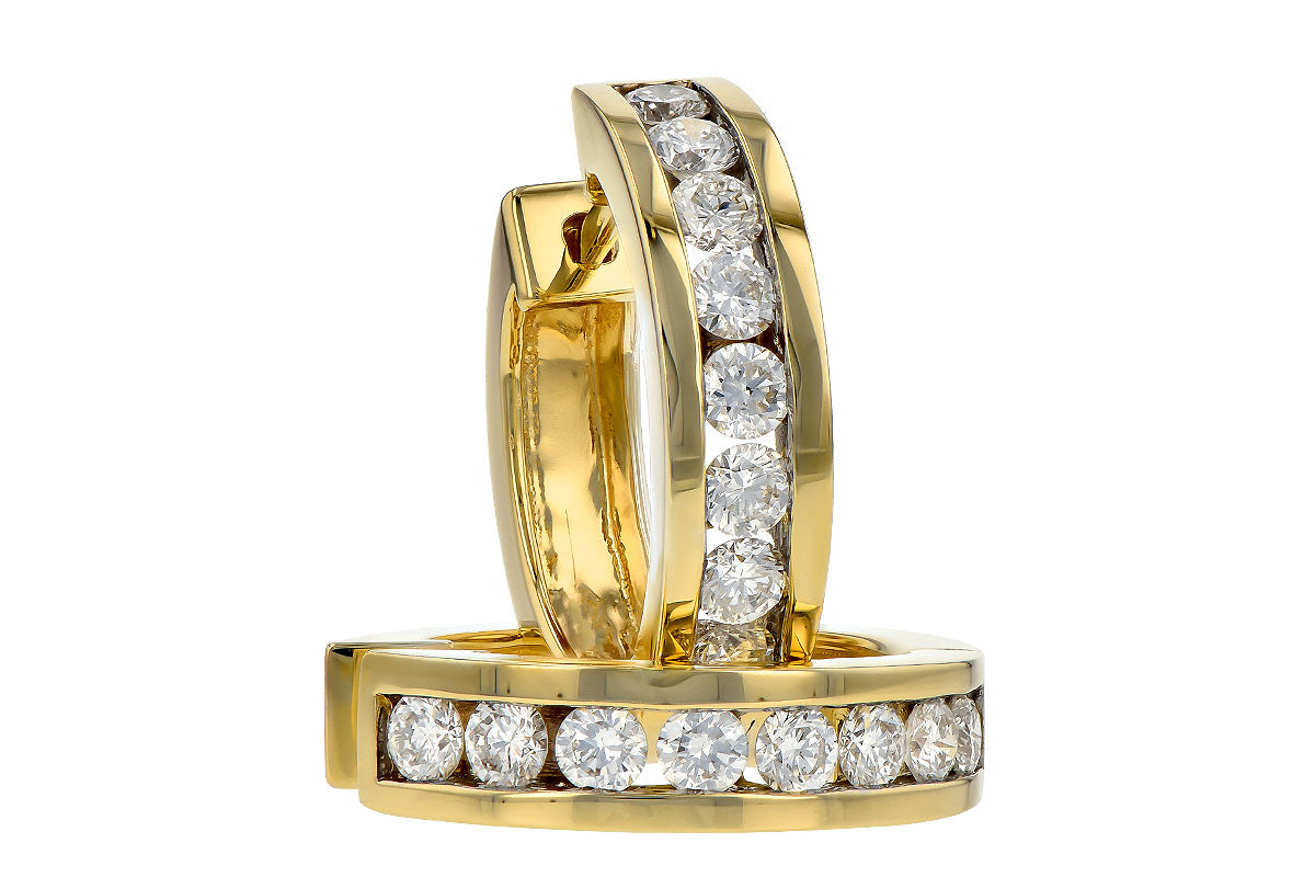 Allison Kaufman Diamond Earrings in 14K Yellow Gold, 1.00 ctw (ER800-1), alternate view