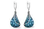 Allison Kaufman Blue Topaz & Diamond Earrings in 14K White Gold, 7.05 ctw