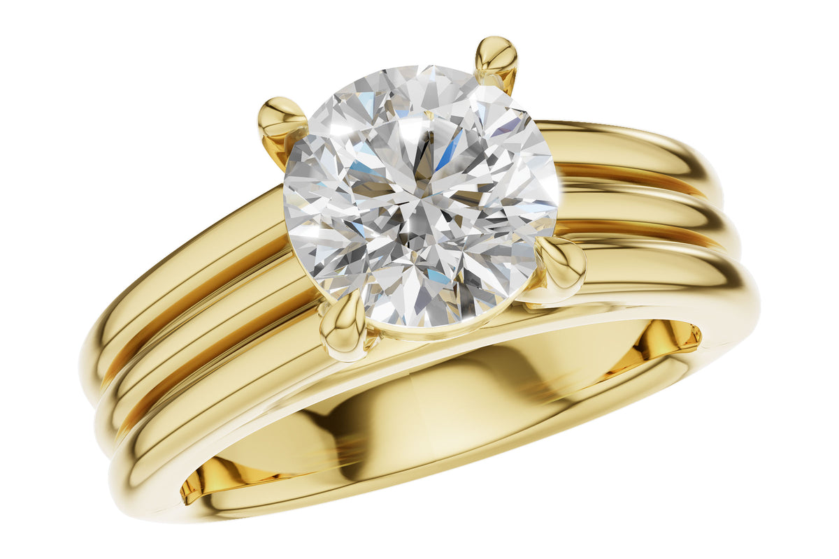 Allison Kaufman Diamond Engagement Ring Semi-Mount in 14K Yellow Gold, 0.04 ctw (L7919)