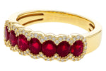 Allison Kaufman Ruby & Diamond Wedding Band in 14K Yellow Gold, 1.57 ctw, alternate view