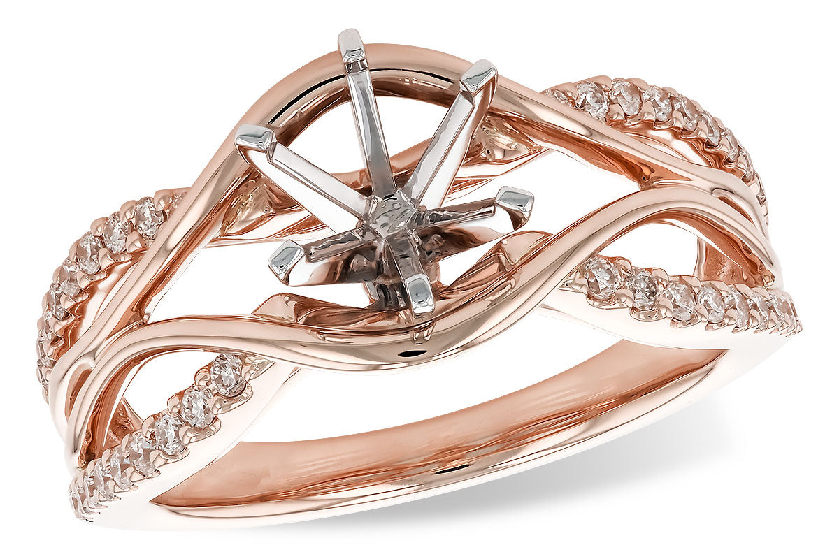 Allison Kaufman Diamond Engagement Ring Semi-Mount in 14K Rose Gold, 0.25 ctw (L7617)