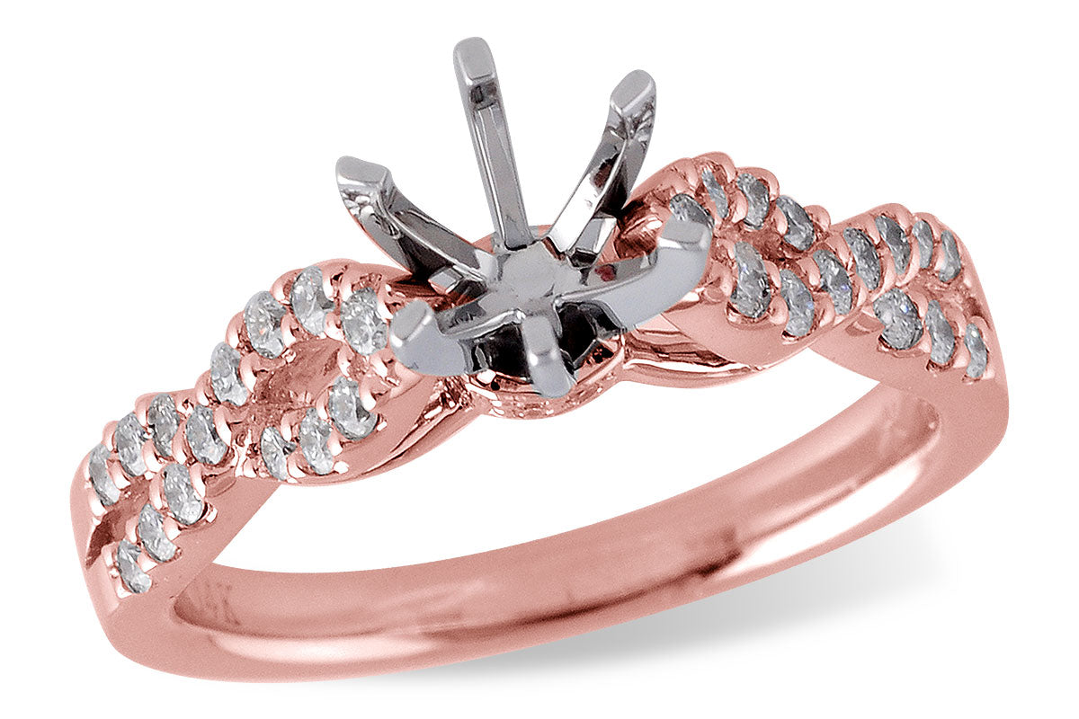 Allison Kaufman Diamond Engagement Ring Semi-Mount in 14K Rose Gold, 0.34 ctw