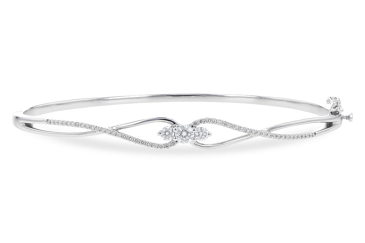 Allison Kaufman Diamond Bangle Bracelet in 14K White Gold, 0.50 ctw (B1333)