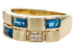 Allison Kaufman London Blue Topaz & Diamond Ring in 14K Yellow Gold, 1.00 ctw, alternate view