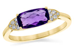 Allison Kaufman Amethyst & Diamond Ring in 14K Yellow Gold, 1.18 ctw