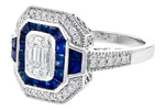 Allison Kaufman Sapphire & Diamond Ring in 14K White Gold, 1.40 ctw, alternate view