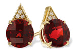 Allison Kaufman Garnet & Diamond Earrings in 14K Yellow Gold, 2.10 ctw