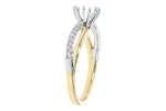 Allison Kaufman Diamond Engagement Ring Semi-Mount in 14K Yellow & White Gold, 0.15 ctw, alternate view