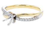 Allison Kaufman Diamond Engagement Ring Semi-Mount in 14K Yellow & White Gold, 0.15 ctw, alternate view
