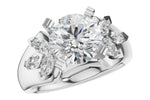 Allison Kaufman Fancy-Cut Diamond Engagement Ring Semi-Mount in 14K White Gold, 0.38 ctw