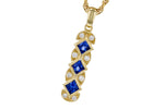 Allison Kaufman Sapphire & Diamond Necklace in 14K Yellow Gold, 0.64 ctw