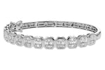 Allison Kaufman Baguette Diamond Bangle Bracelet in 14K White Gold, 1.00 ctw, alternate view