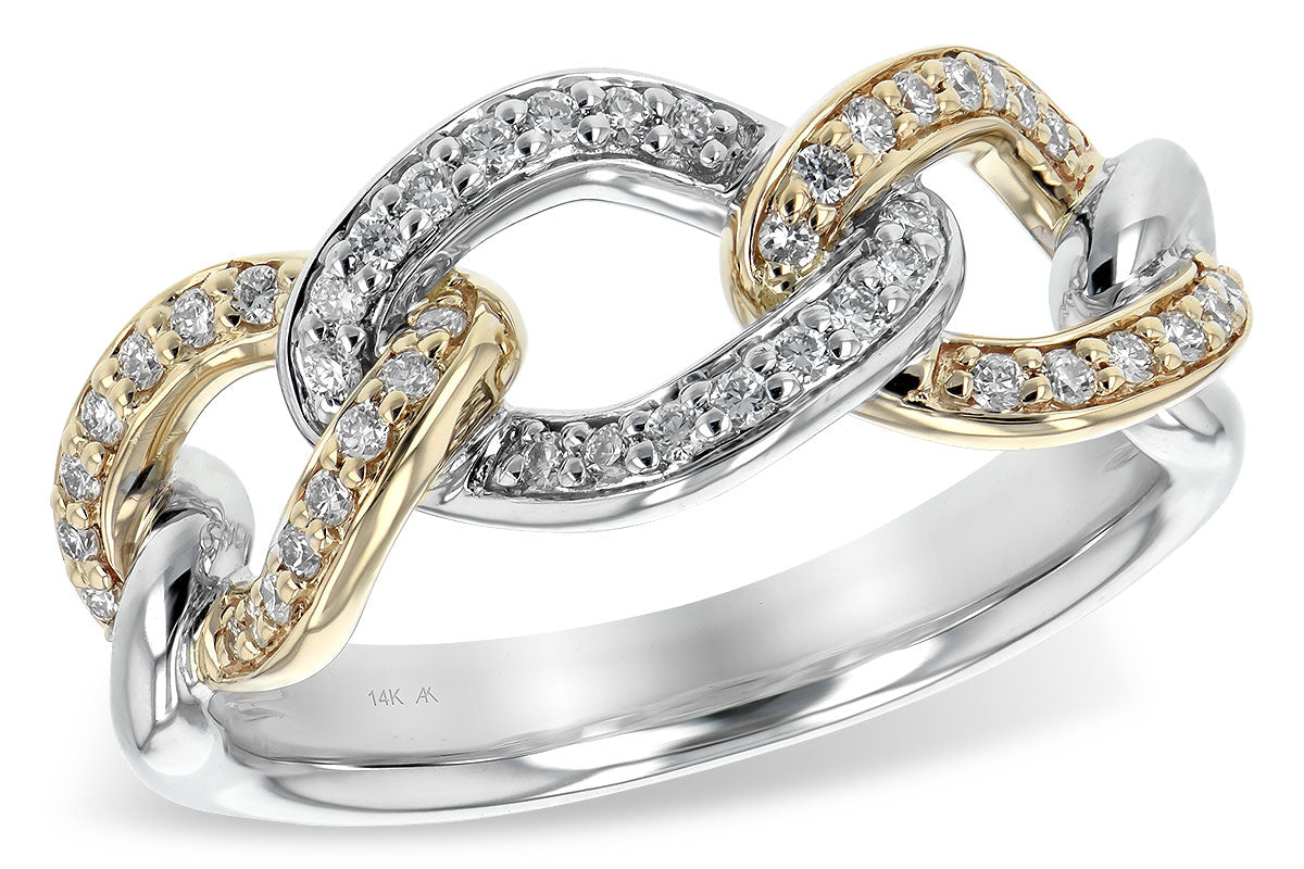 Allison Kaufman Diamond Wedding Band in 14K Two-Tone Gold, 0.24 ctw