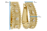 Allison Kaufman Baguette Diamond Earrings in 14K Yellow Gold, 0.18 ctw, alternate view
