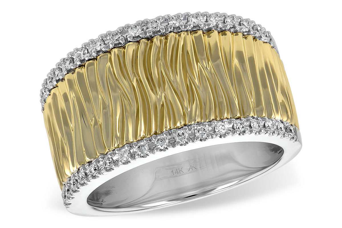 Allison Kaufman Diamond Wedding Band in 14K Two-Tone Gold, 0.20 ctw (W1932)