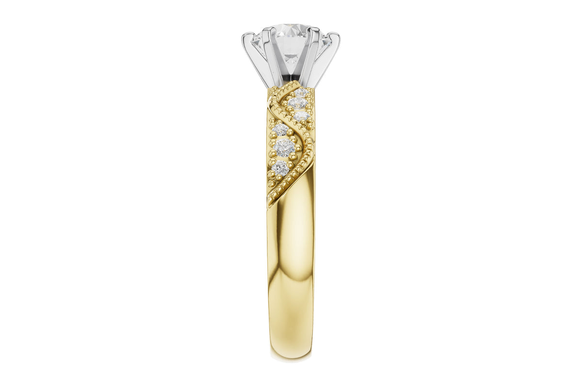 Allison Kaufman Diamond Engagement Ring Semi-Mount in 14K Yellow Gold, 0.12 ctw (L7950), alternate view