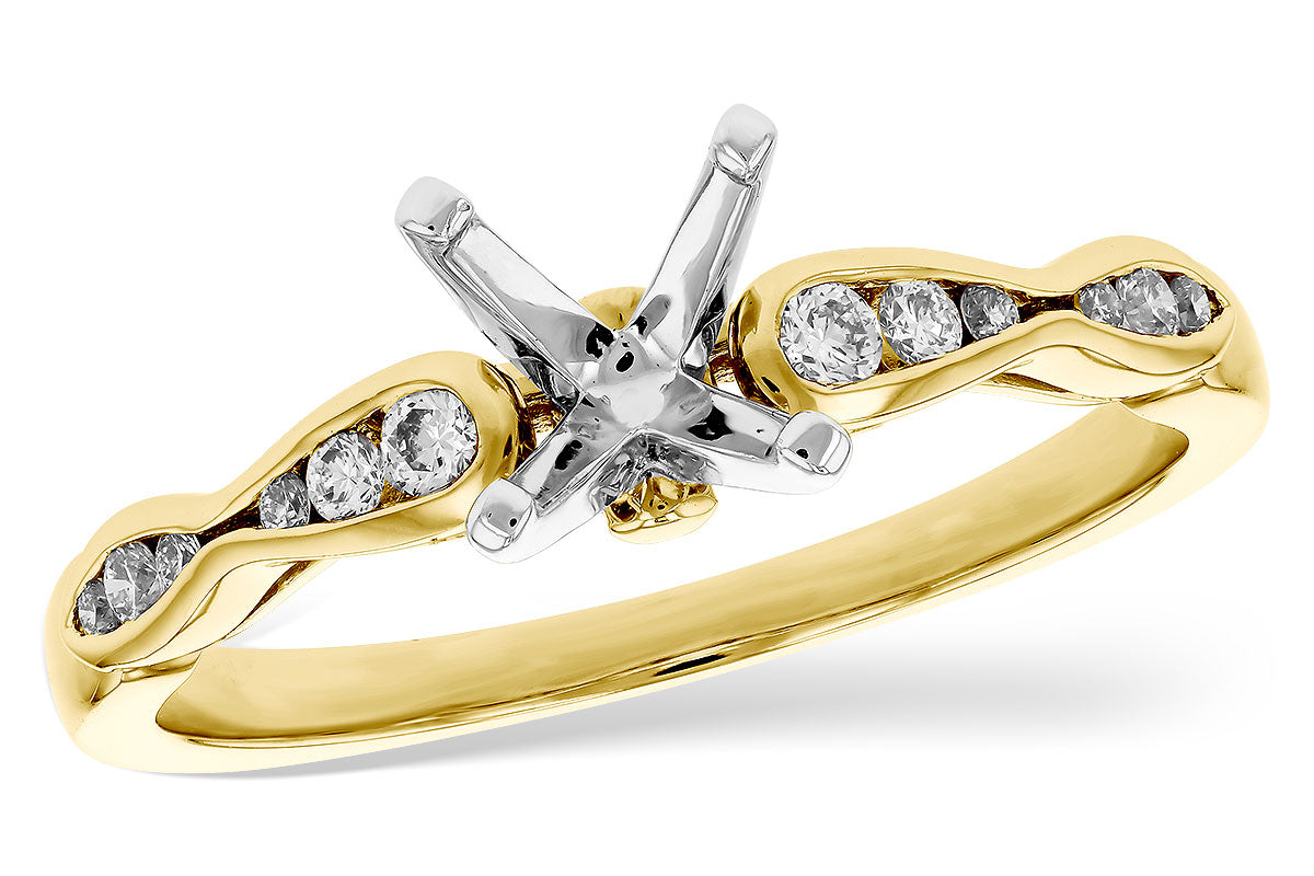 Allison Kaufman Diamond Engagement Ring Semi-Mount in 14K Yellow Gold, 0.14 ctw (L7714)