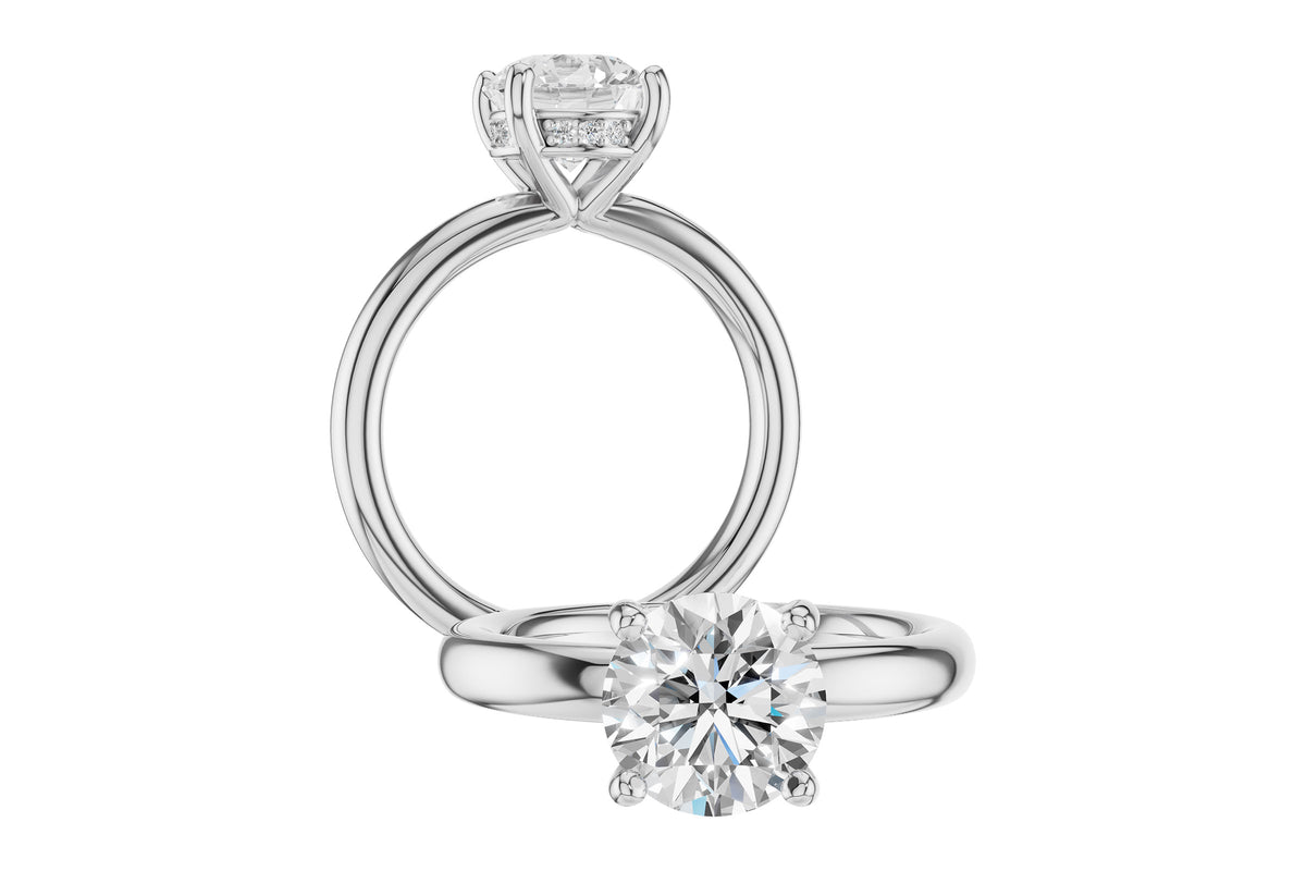 Allison Kaufman Diamond Engagement Ring Semi-Mount in 14K White Gold, 0.06 ctw (L7947), alternate view