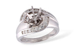 Allison Kaufman Diamond Engagement Ring Semi-Mount in 14K White Gold, 0.42 ctw (L7302)