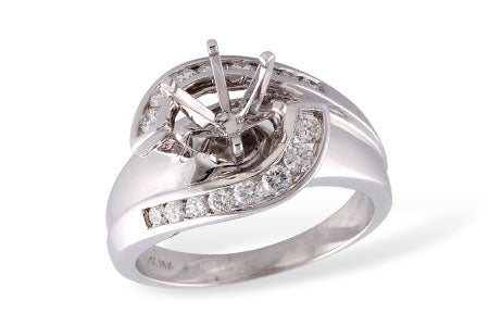 Allison Kaufman Diamond Engagement Ring Semi-Mount in 14K White Gold, 0.42 ctw (L7302)