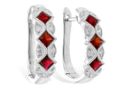 Allison Kaufman Ruby & Diamond Earrings in 14K White Gold, 0.87 ctw