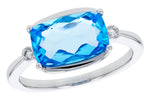 Allison Kaufman Blue Topaz & Diamond Ring in 14K White Gold, 2.92 ctw