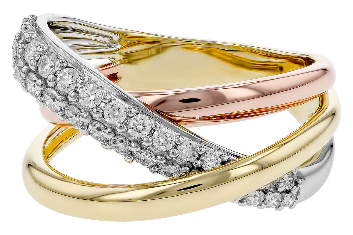 Allison Kaufman Diamond Ring in 14K Tri-Tone Gold, 0.52 ctw, alternate view