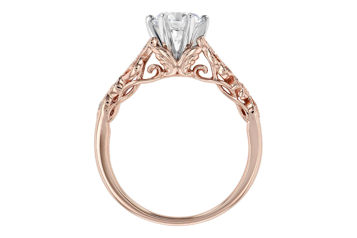 Allison Kaufman Diamond Engagement Ring Semi-Mount in 14K Rose Gold, 0.06 ctw (L7719), alternate view