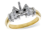 Allison Kaufman Baguette Diamond Engagement Ring Semi-Mount in 14K Yellow & White Gold, 0.50 ctw (L7657)