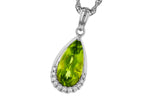 Allison Kaufman Peridot & Diamond Necklace in 14K White Gold, 2.00 ctw (N8811)